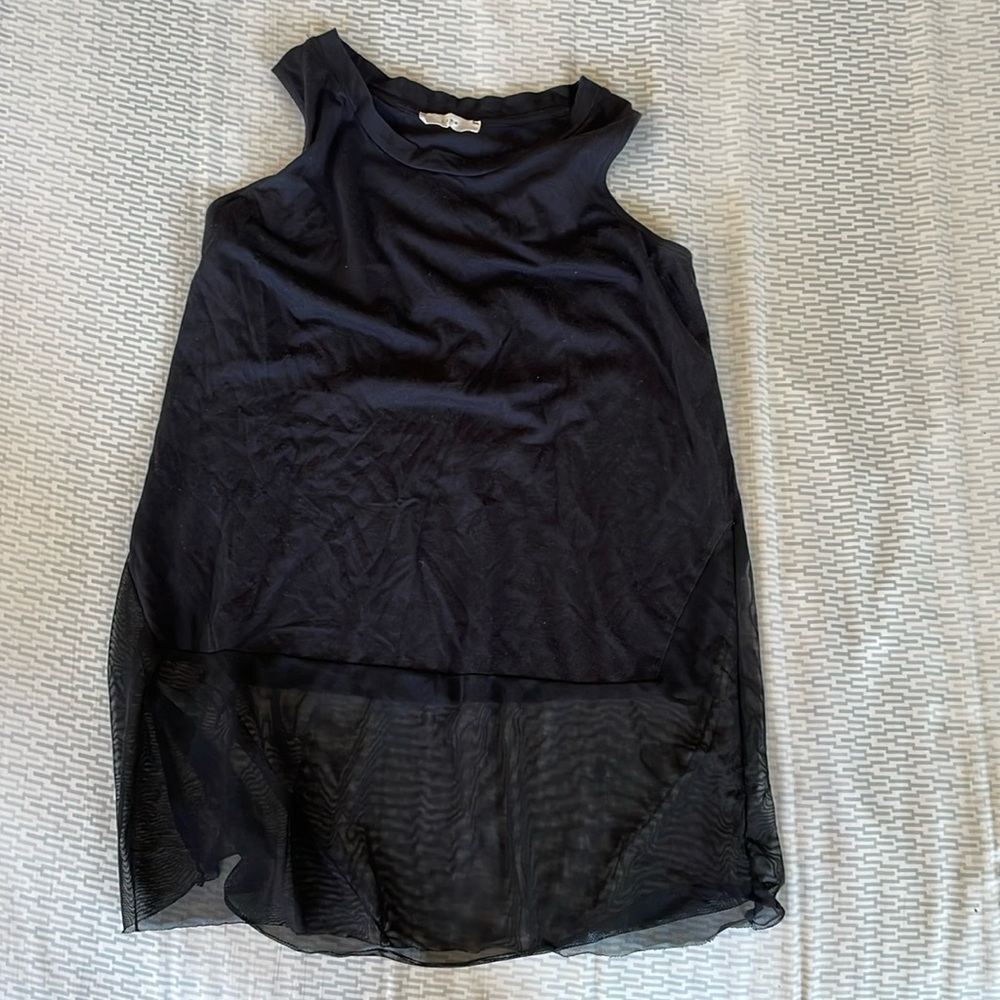 Lush black tank top with mesh